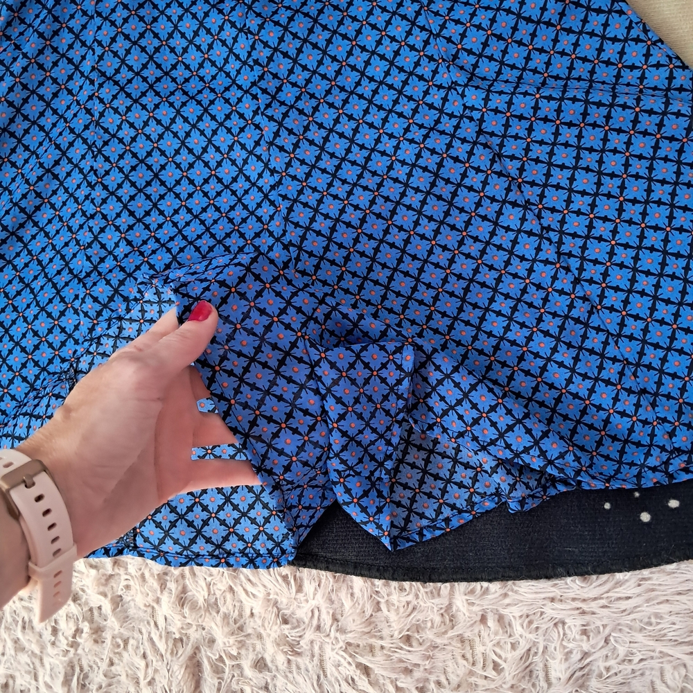 Blue Strappy Romper Side Zipper, Soft! Geometrical Polka Dot Design! So Cute - Picture 2 of 9